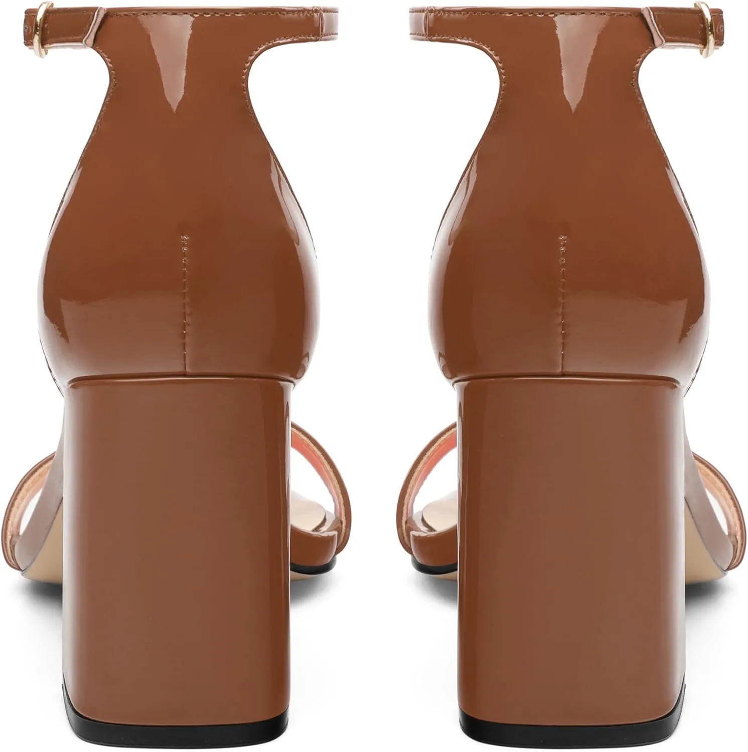 Square Open Toe Block High Heels for Women Ankle Strap Chunky Heeled Sandals Women's Summer Dress Sandal Shoes 3 Inch