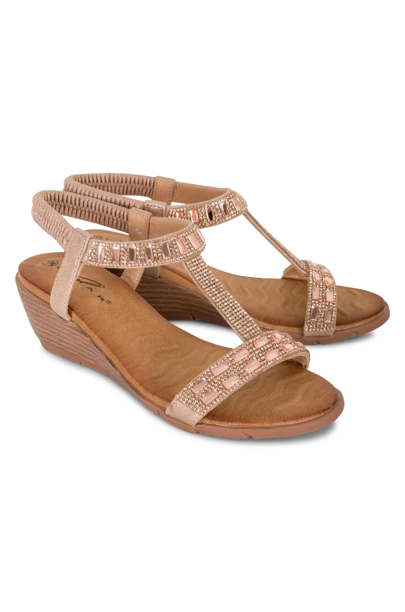 T-bar Gemstone Sandal | ROSE | MACIE AB