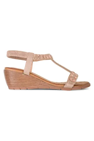 T-bar Gemstone Sandal | ROSE | MACIE AB