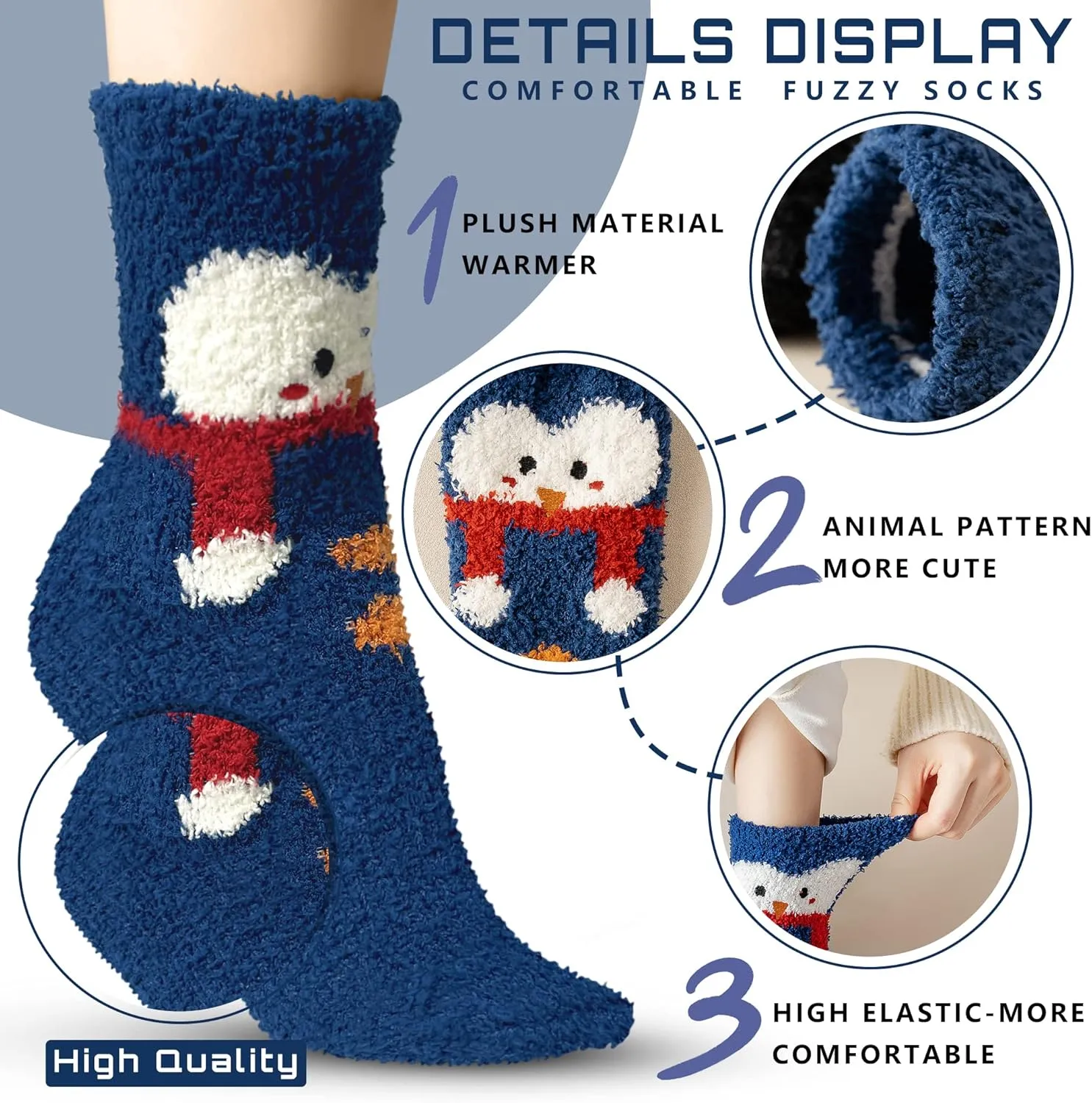TEHOOK Warm & Cozy Gifts for Women, Fluffy Fuzzy Sock, Plush Sleeping Slipper Socks - Soft Warm Fabric
