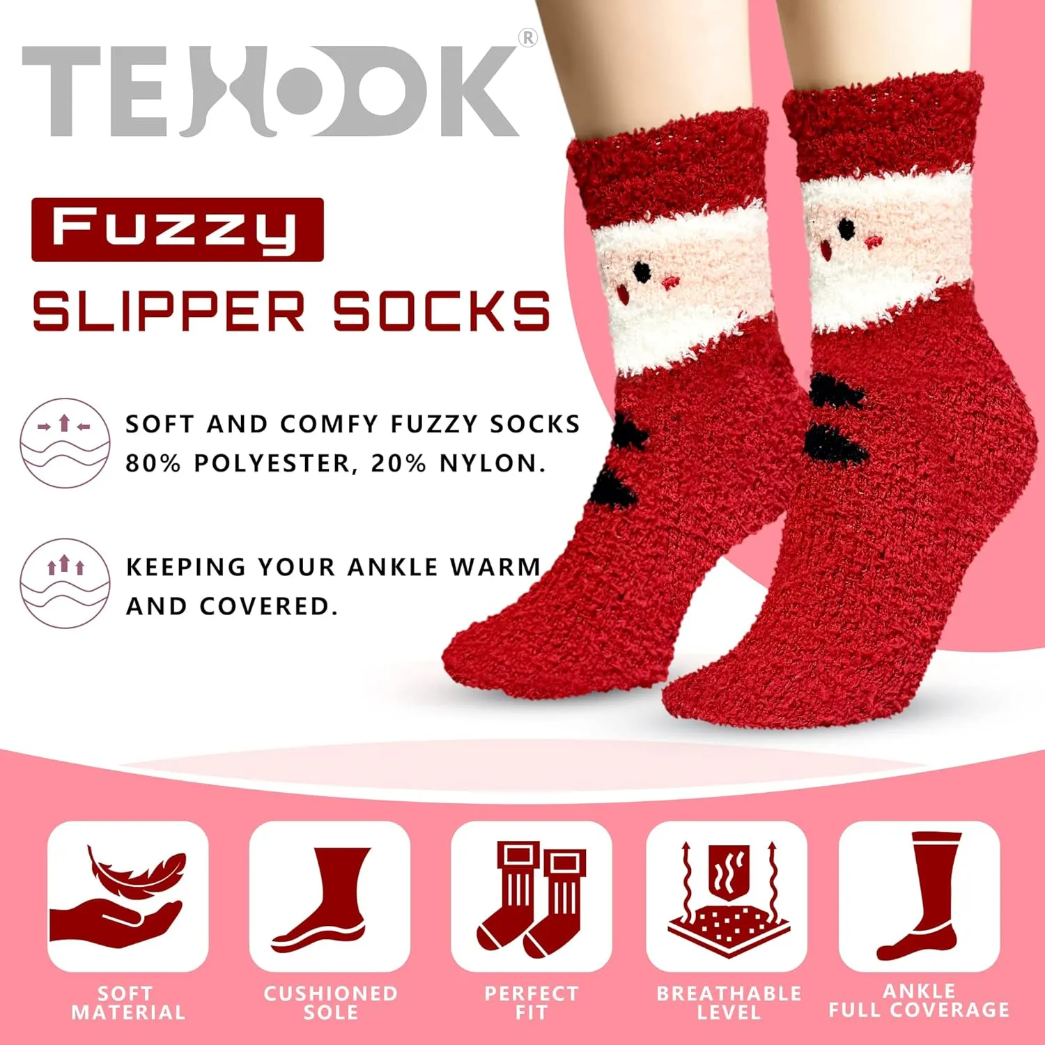 TEHOOK Warm & Cozy Gifts for Women, Fluffy Fuzzy Sock, Plush Sleeping Slipper Socks - Soft Warm Fabric