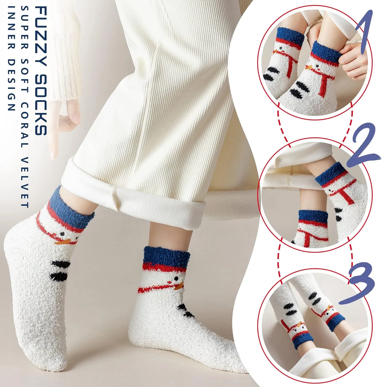 TEHOOK Warm & Cozy Gifts for Women, Fluffy Fuzzy Sock, Plush Sleeping Slipper Socks - Soft Warm Fabric