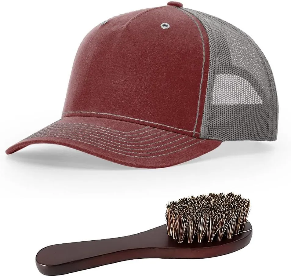 The Hat Pros | Richardson 112WH Hawthorne Rugged Waxed-Cotton Trucker Hat Bundle with THP Hat & Clothing Brush