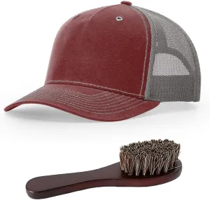 The Hat Pros | Richardson 112WH Hawthorne Rugged Waxed-Cotton Trucker Hat Bundle with THP Hat & Clothing Brush
