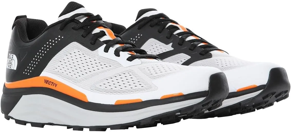 THE NORTH FACE Men's Vectiv Enduris Running Shoe. White/Black/Orange/Pearl Grey, 11.5