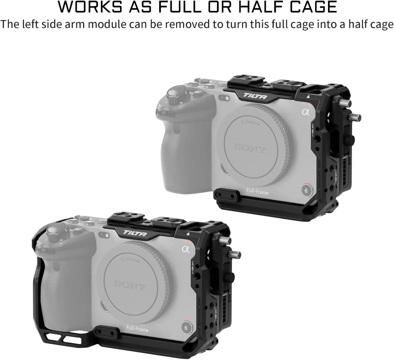 Tilta Camera Cage Basic Kit for FX3/FX30 V2 | Includes Cage, Top Handle, Baseplate & More | Top Plate NATO Rail, Cold Shoe, 1/4"-20 and 3/8"-16 | Thumb Screw Design | Black