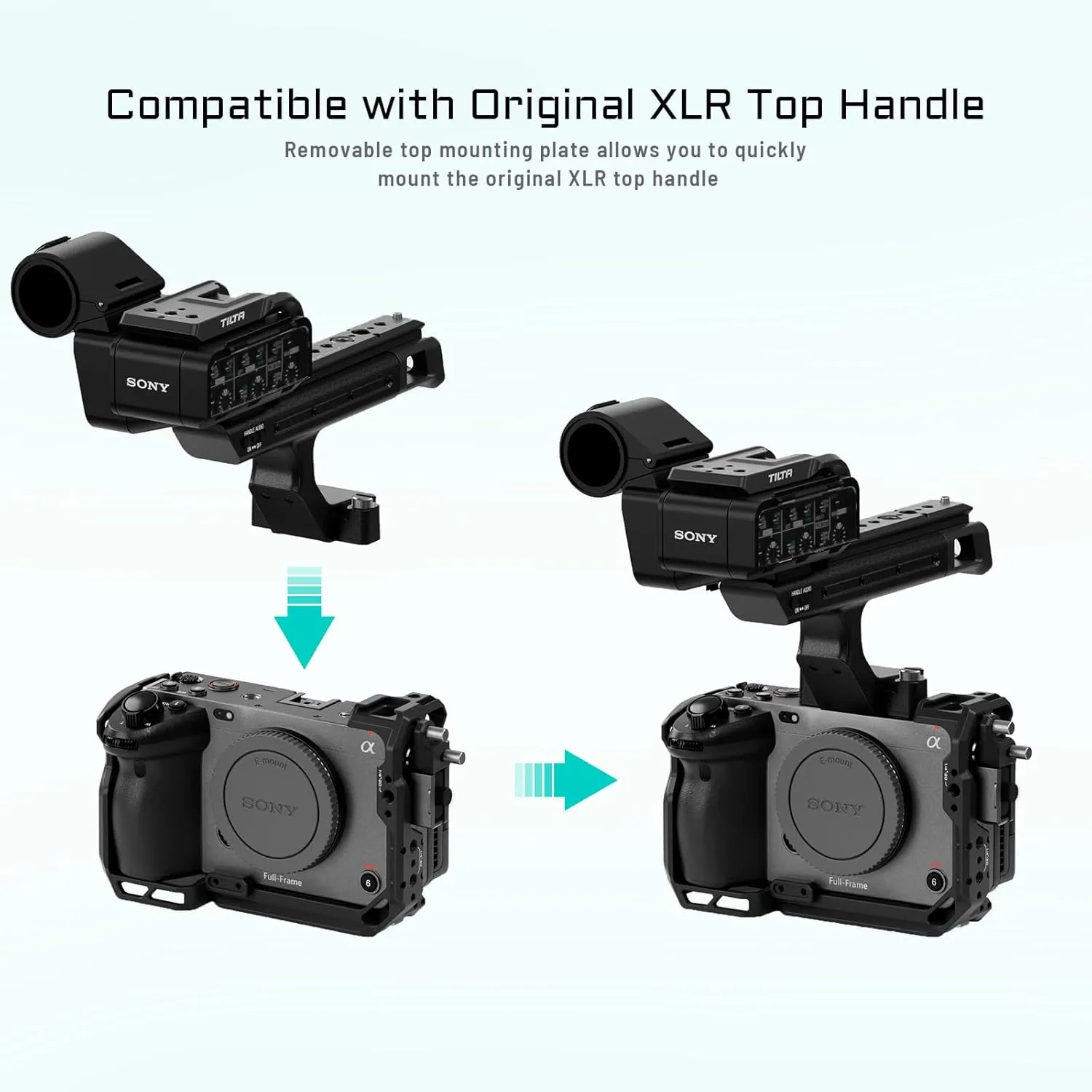Tilta Camera Cage Basic Kit for FX3/FX30 V2 | Includes Cage, Top Handle, Baseplate & More | Top Plate NATO Rail, Cold Shoe, 1/4"-20 and 3/8"-16 | Thumb Screw Design | Black