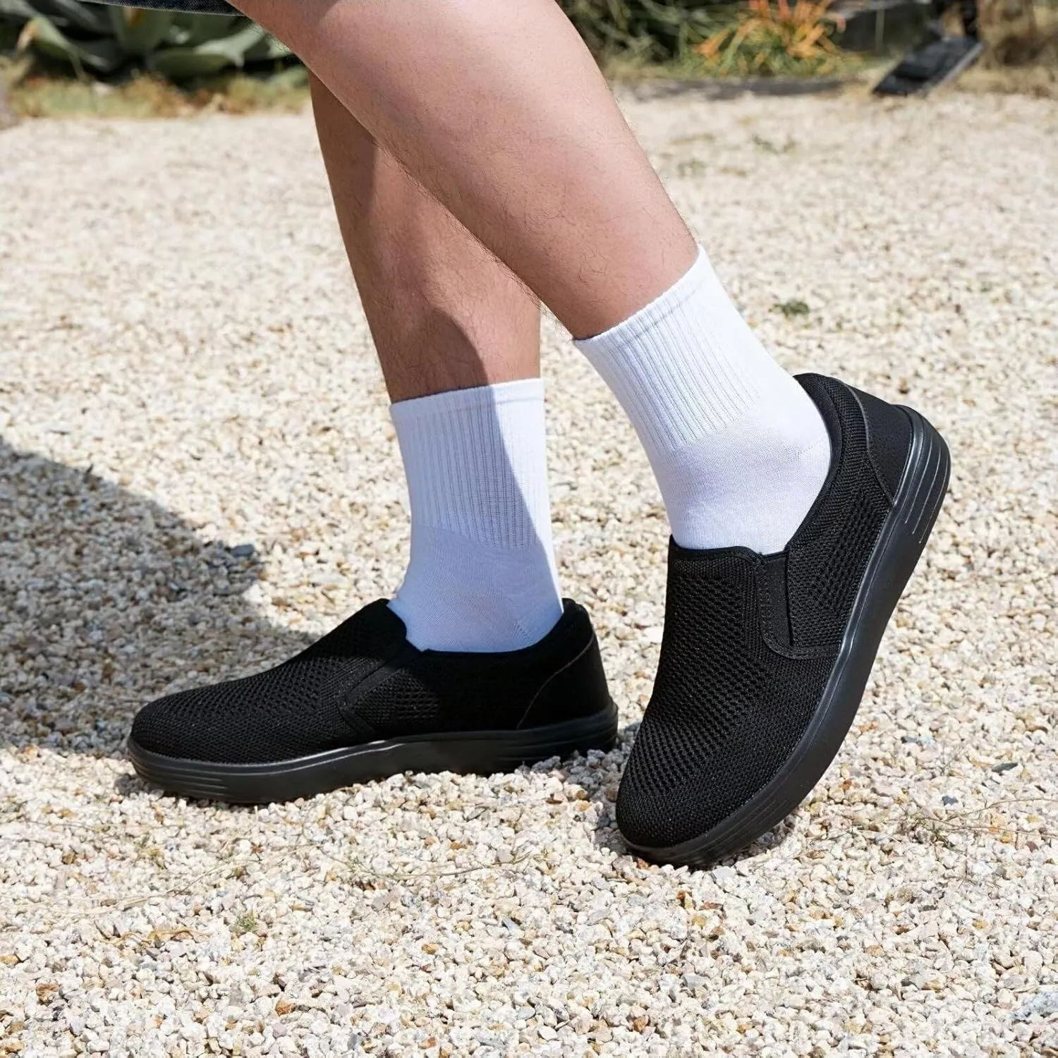 TIOSEBON Men's Mesh Slip on Walking Shoes-Comfortable Drving Loafer Fashion Sneaker