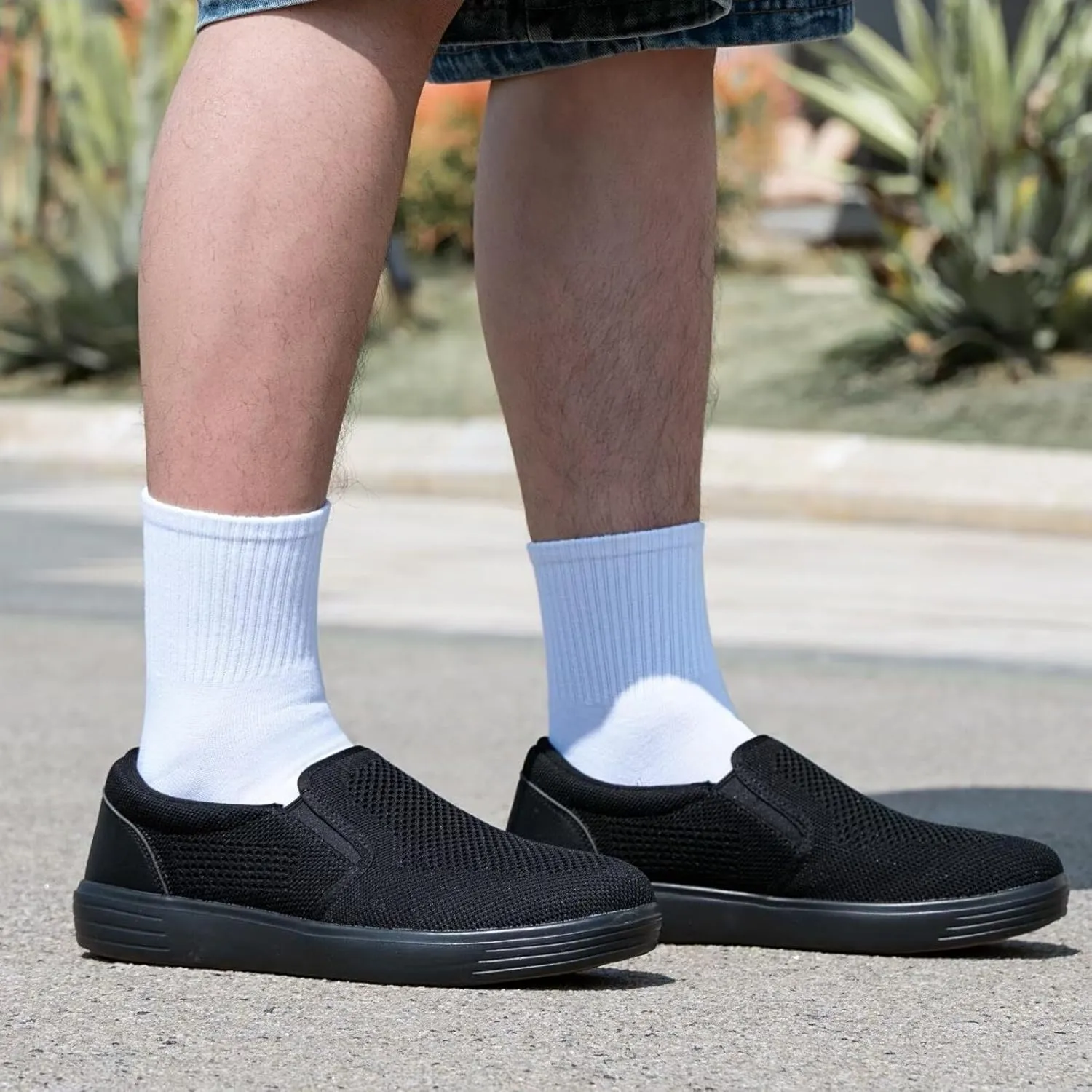 TIOSEBON Men's Mesh Slip on Walking Shoes-Comfortable Drving Loafer Fashion Sneaker