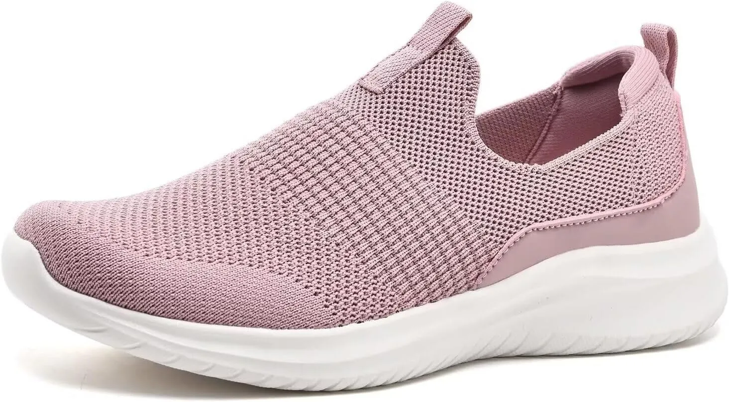 TIOSEBON Women's Walking Tennis Shoes Knit Slip on Mesh Comfortable Sneaker