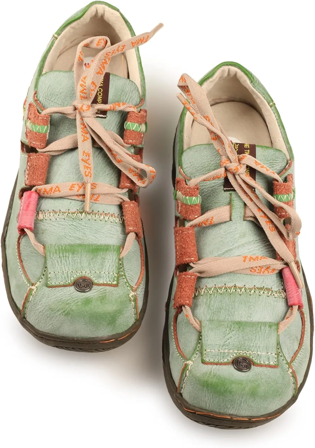 TMA EYES Women's Patchwork Leather Walking Sandal Shoes