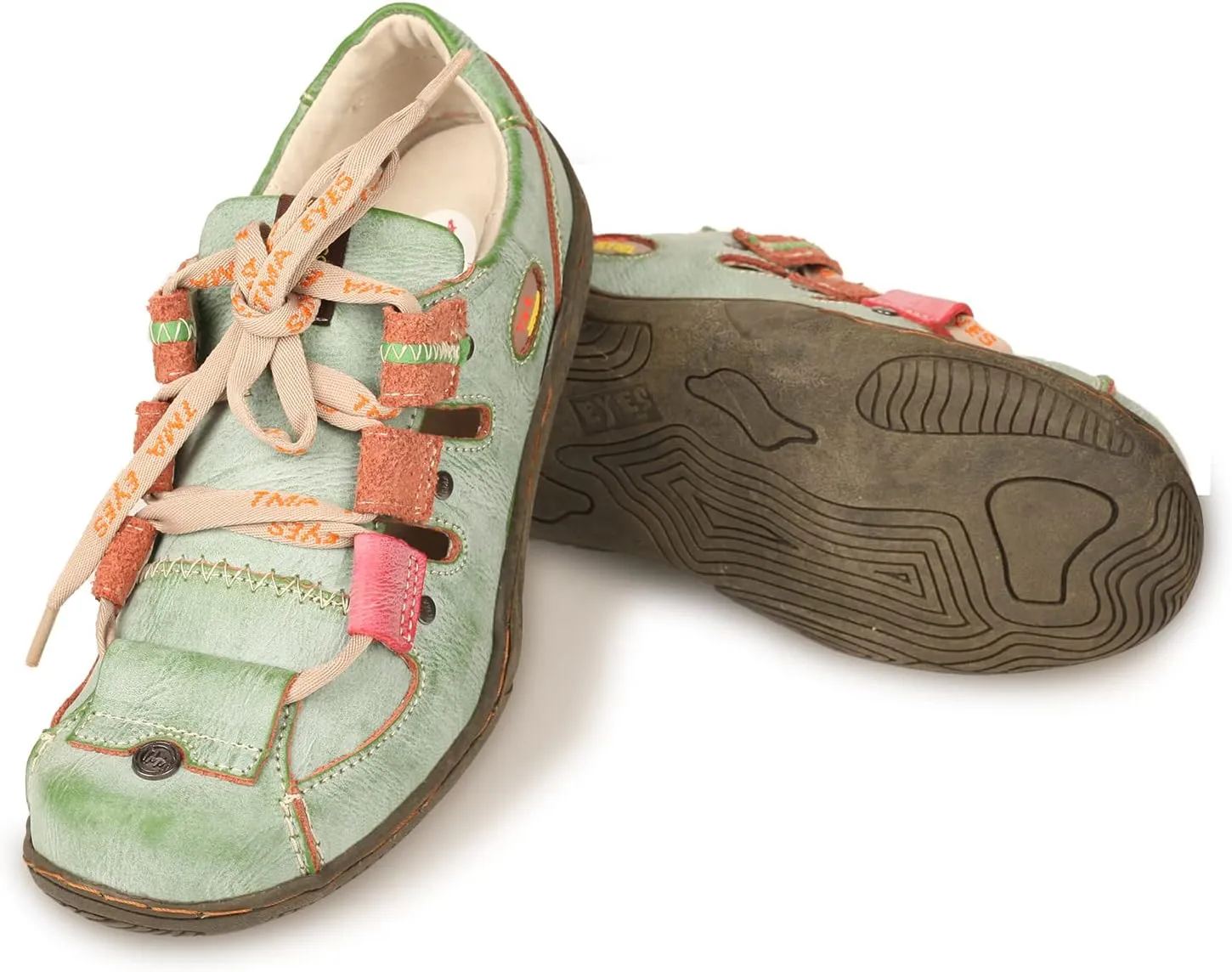 TMA EYES Women's Patchwork Leather Walking Sandal Shoes