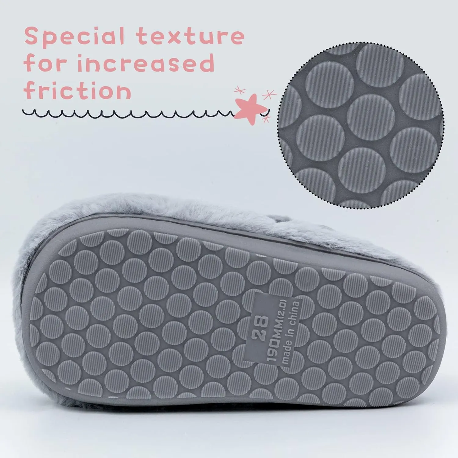 Toddler Slippers Boys Girls Slipper Soft Cozy Cute Bunny Warm Non-Slip Shoes Winter House Shoes Indoor for Little Kids