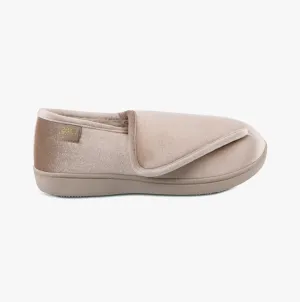 Totes Isotoner SPARKLE VELOUR CLOSED Back Slippers Womens Mink Sparkle