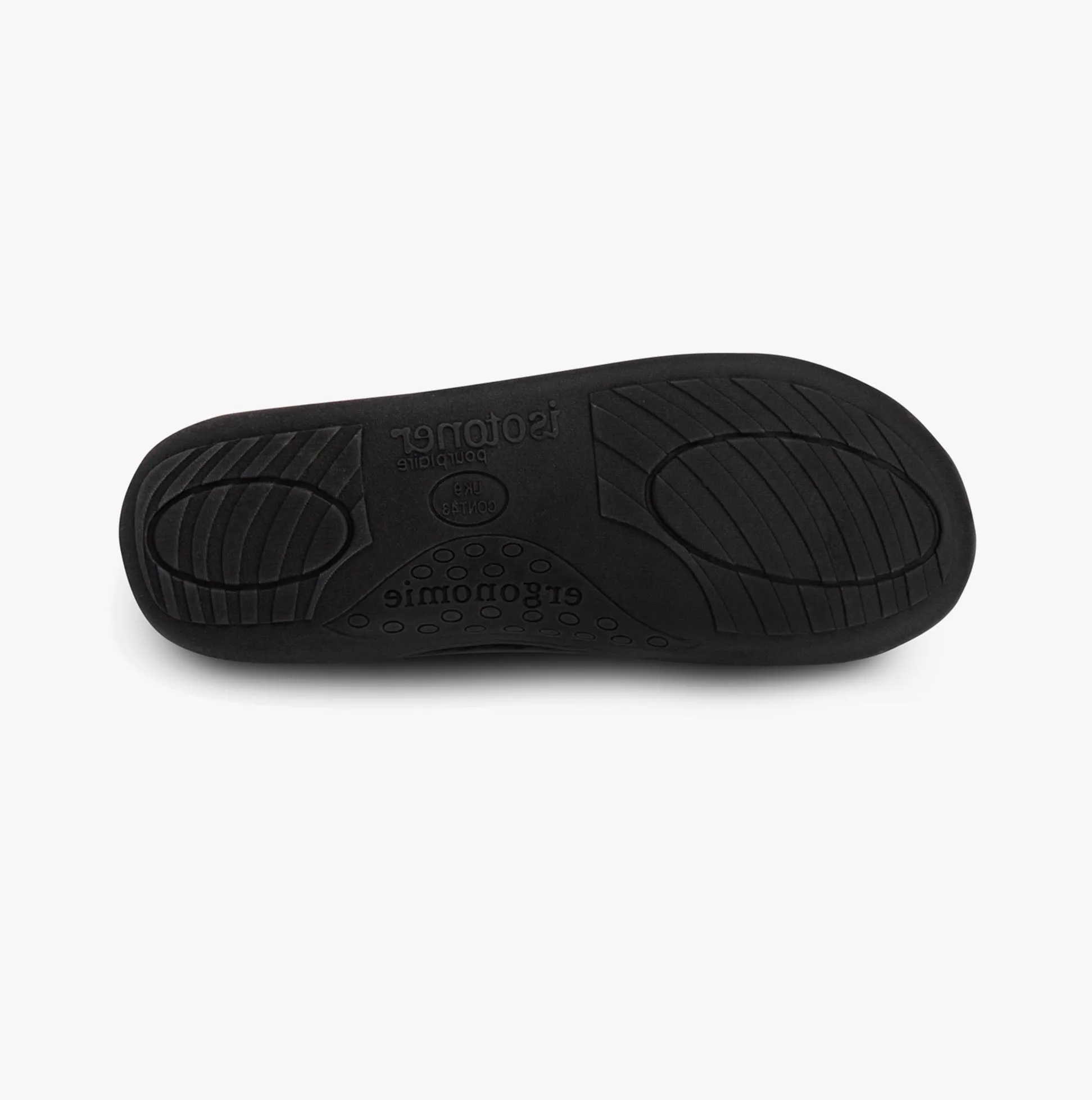Totes Isotoner VELOUR CLOSED BACK Mens Slippers Black