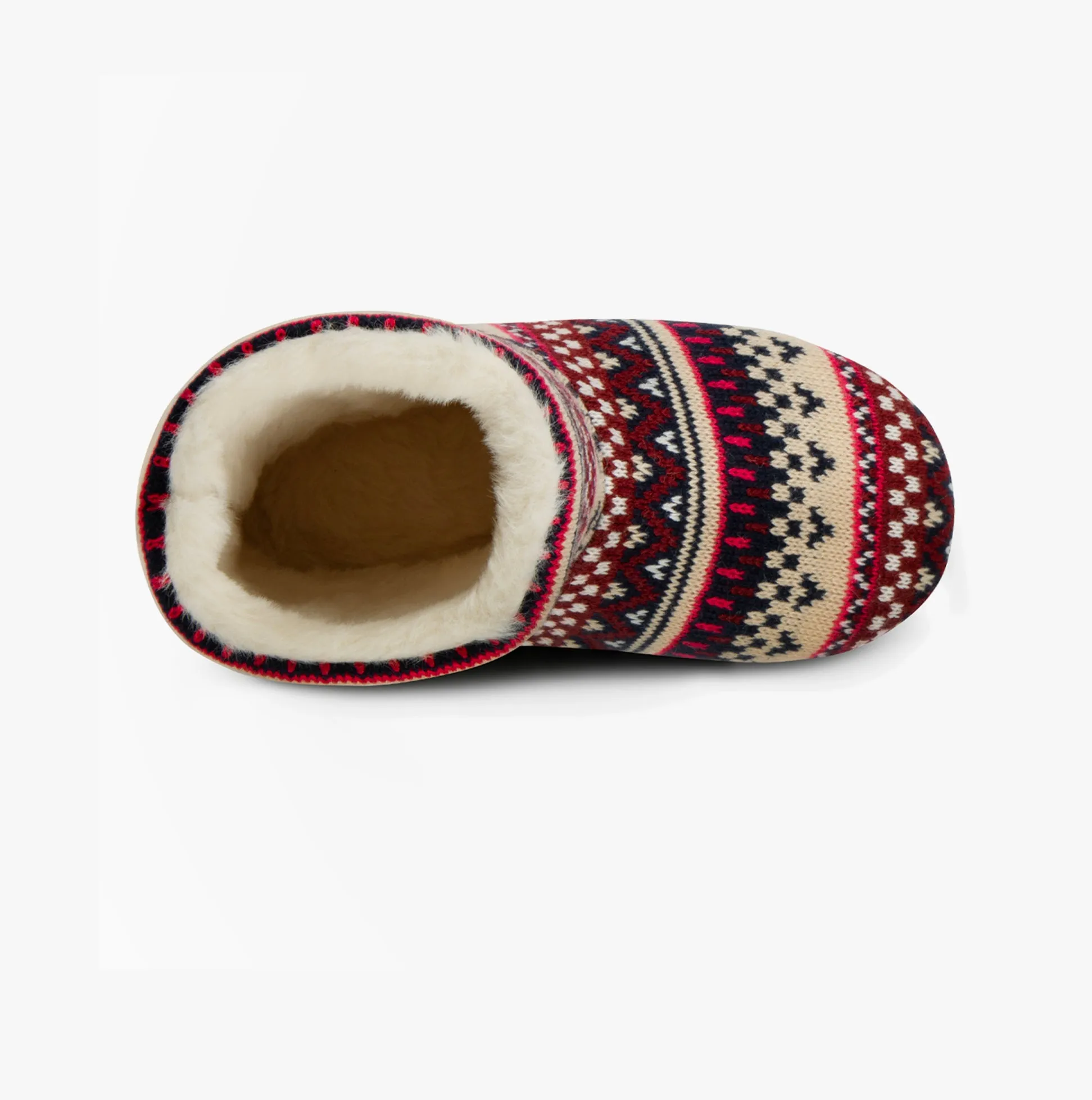 Totes Toasties FAIR ISLE KNIT Womens Boot Slippers Fair Isle