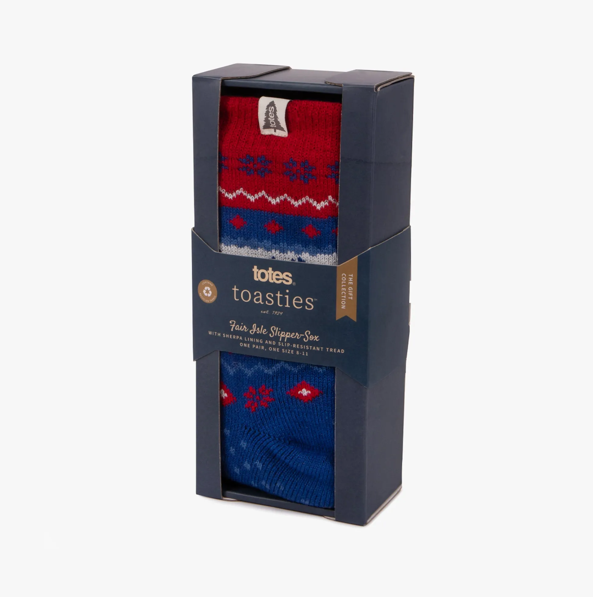 Totes Toasties Sherpa Lined Fair Isle Slipper Socks Mens Socks Fair Isle