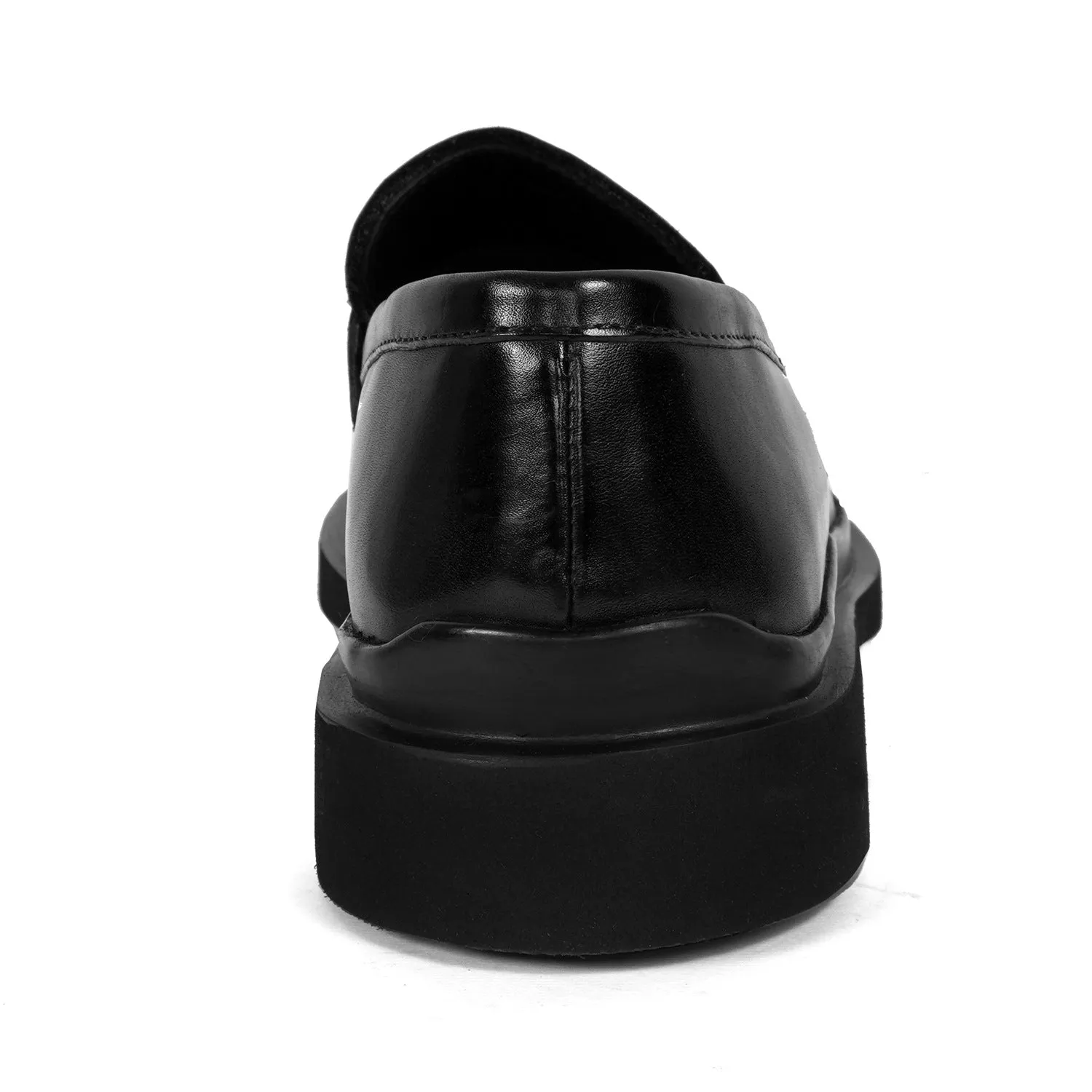 Trademark Lion Logo Penny Lightweight Loafers in Black Leather