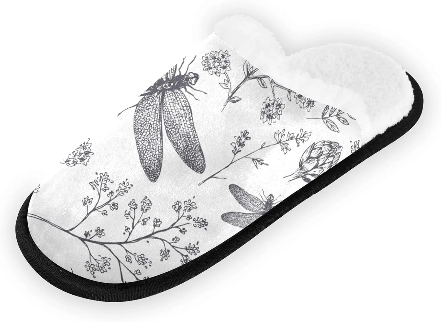 Tropical Dinosaurs Cartoon Slippers for Women Men Kids, Womens House Slippers Socks Indoor Slipper Coral Fleece House Shoes Bedroom