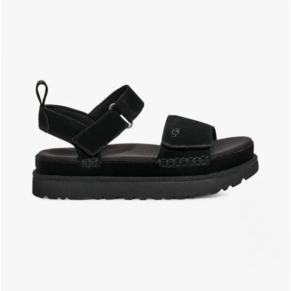 UGG GOLDENSTAR Womens Suede Platform Sandals Black