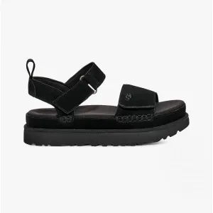 UGG GOLDENSTAR Womens Suede Platform Sandals Black