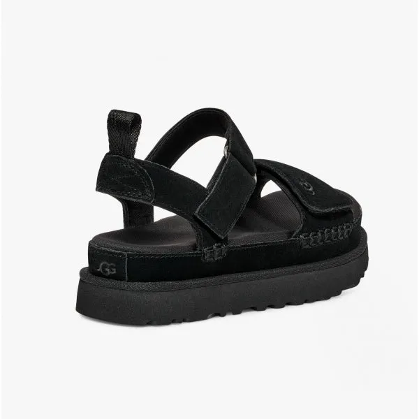 UGG GOLDENSTAR Womens Suede Platform Sandals Black