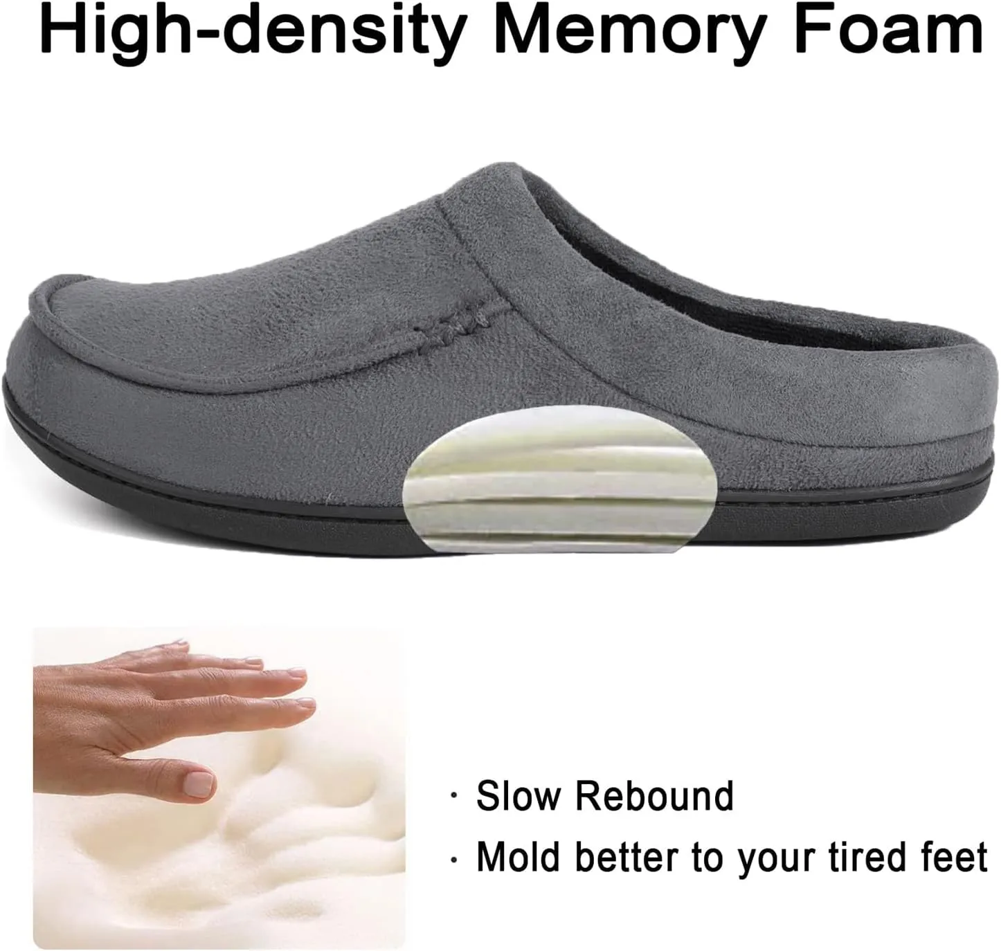 ULTRAIDEAS Men's Nealon Moccasin Clog Slipper, Slip on Indoor/Outdoor House Shoes