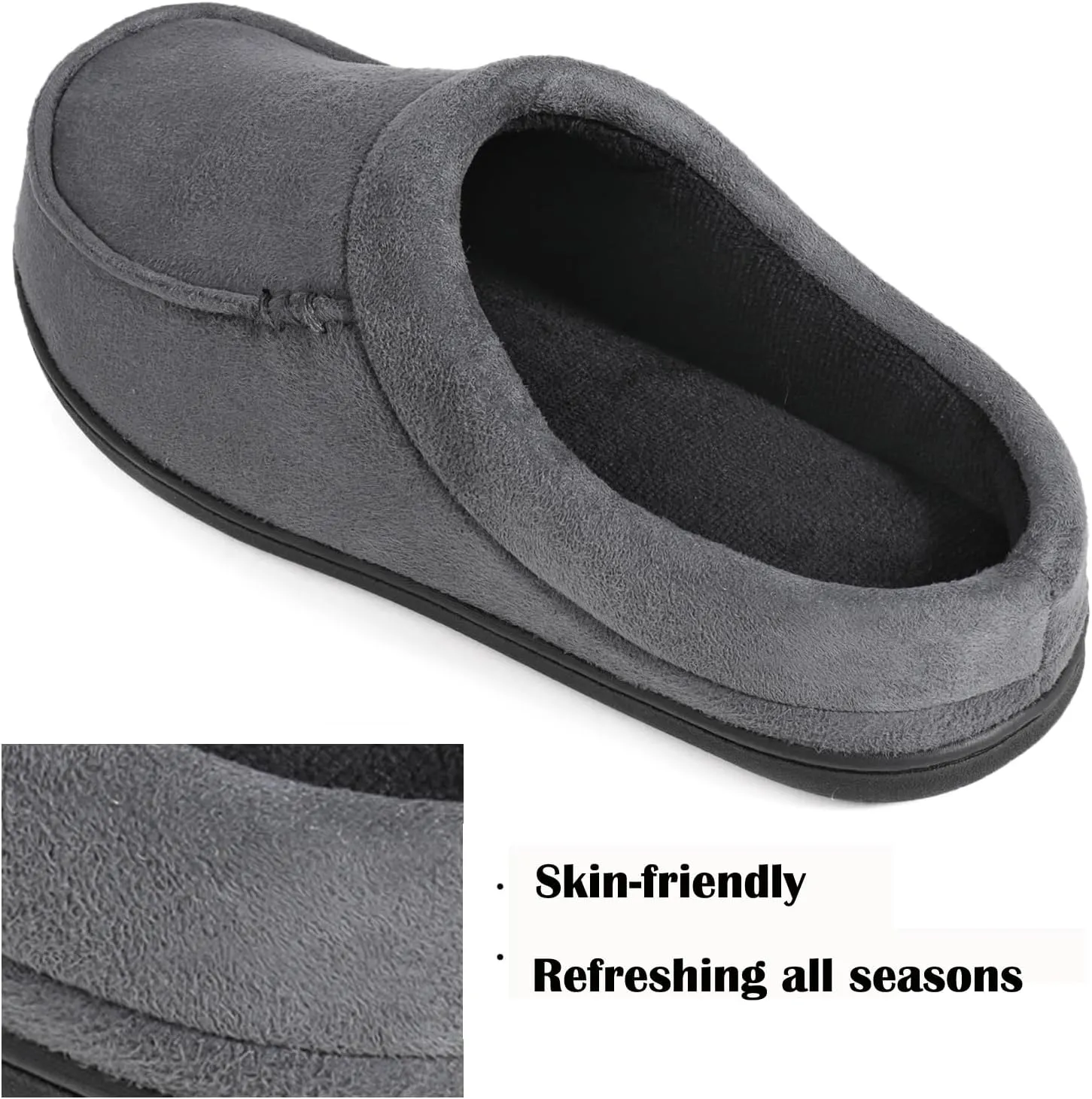 ULTRAIDEAS Men's Nealon Moccasin Clog Slipper, Slip on Indoor/Outdoor House Shoes
