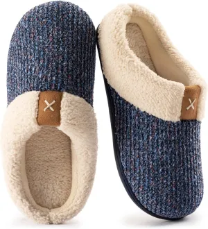 ULTRAIDEAS Women's Indoor Bedroom Slipper with Memory Foam, Gift for Women, Wool-Like House Shoe with Anti-Skid Rubber Sole for Ladies
