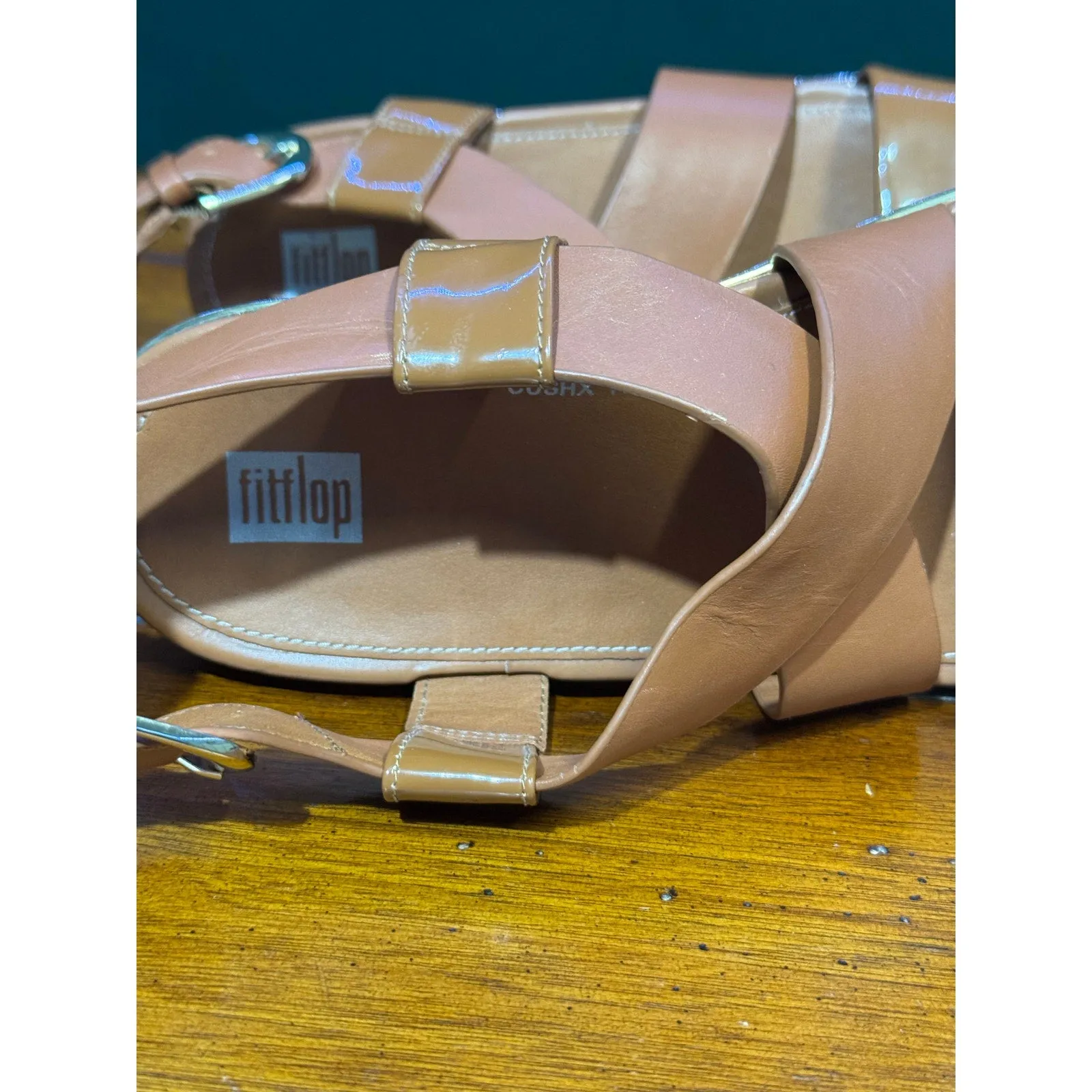 US Slingback Fast response Early access Sandal Size Platform Fitflop 8 Cross Patent Wedge Tan Strap Pillar