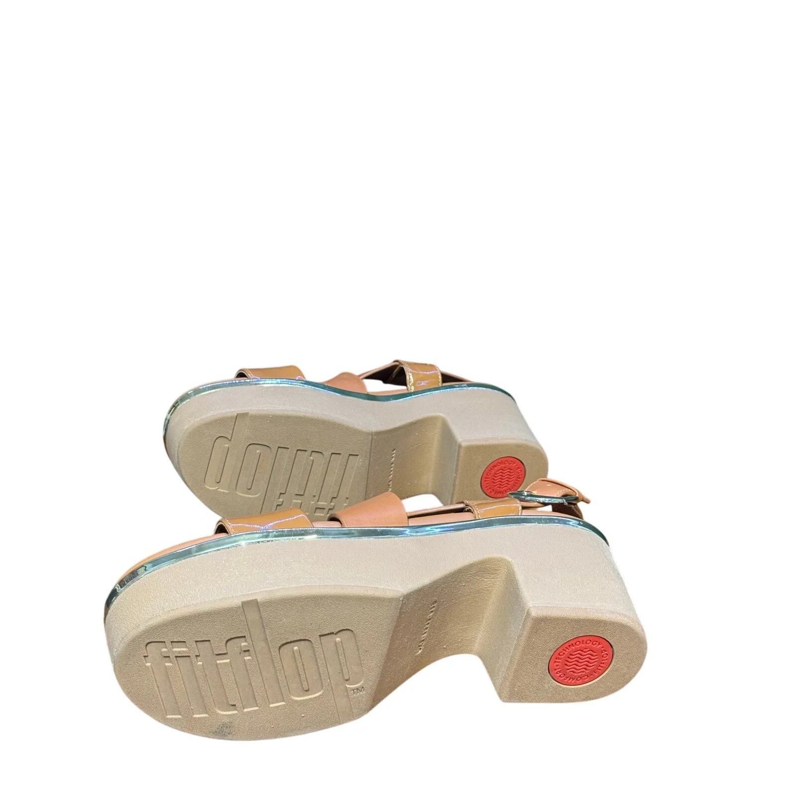 US Slingback Fast response Early access Sandal Size Platform Fitflop 8 Cross Patent Wedge Tan Strap Pillar