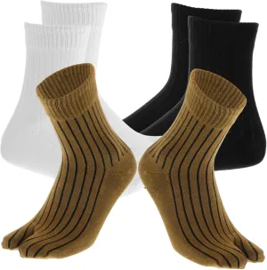 VALICLUD 3 Pairs Men's Tabi Socks Ankle Dress Toe Socks for Men Split Toe Socks for Men Peep Toe Socks Sock Align Toe Socks Toe Topper Socks Women Sandals Socks Men Toes Slouch Socks Cotton