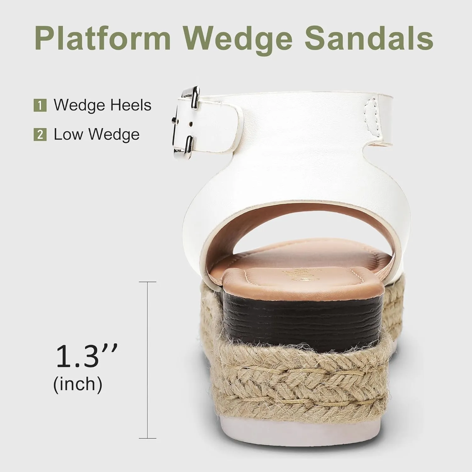 Vepose Women's 400A Platform Wedge Sandals, Summer Espadrilles Sandals with Ankle Strap