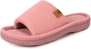 VeraCosy Women's Open Toe Slippers Soft Terry Cloth Indoor Slip on House Shoes