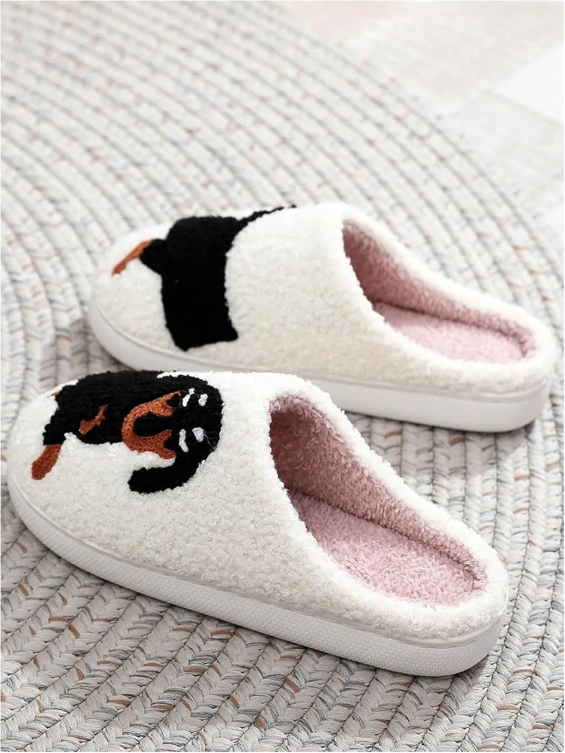 Verdusa Women's Bow Fuzzy Bedroom Slippers Warm Indoor Home Slipper Shoes