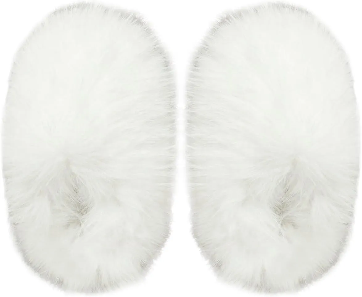 Verdusa Women's Furry Faux Fur House Slippers Warm Home Slipper Shoes