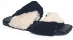 Vhny Women's Twisted Fuzzy Flurry Cozy House Slides Warm Slippers for Indoor Out, 9M