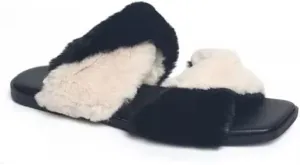 Vhny Women's Twisted Fuzzy Flurry Cozy House Slides Warm Slippers for Indoor Out, 9M