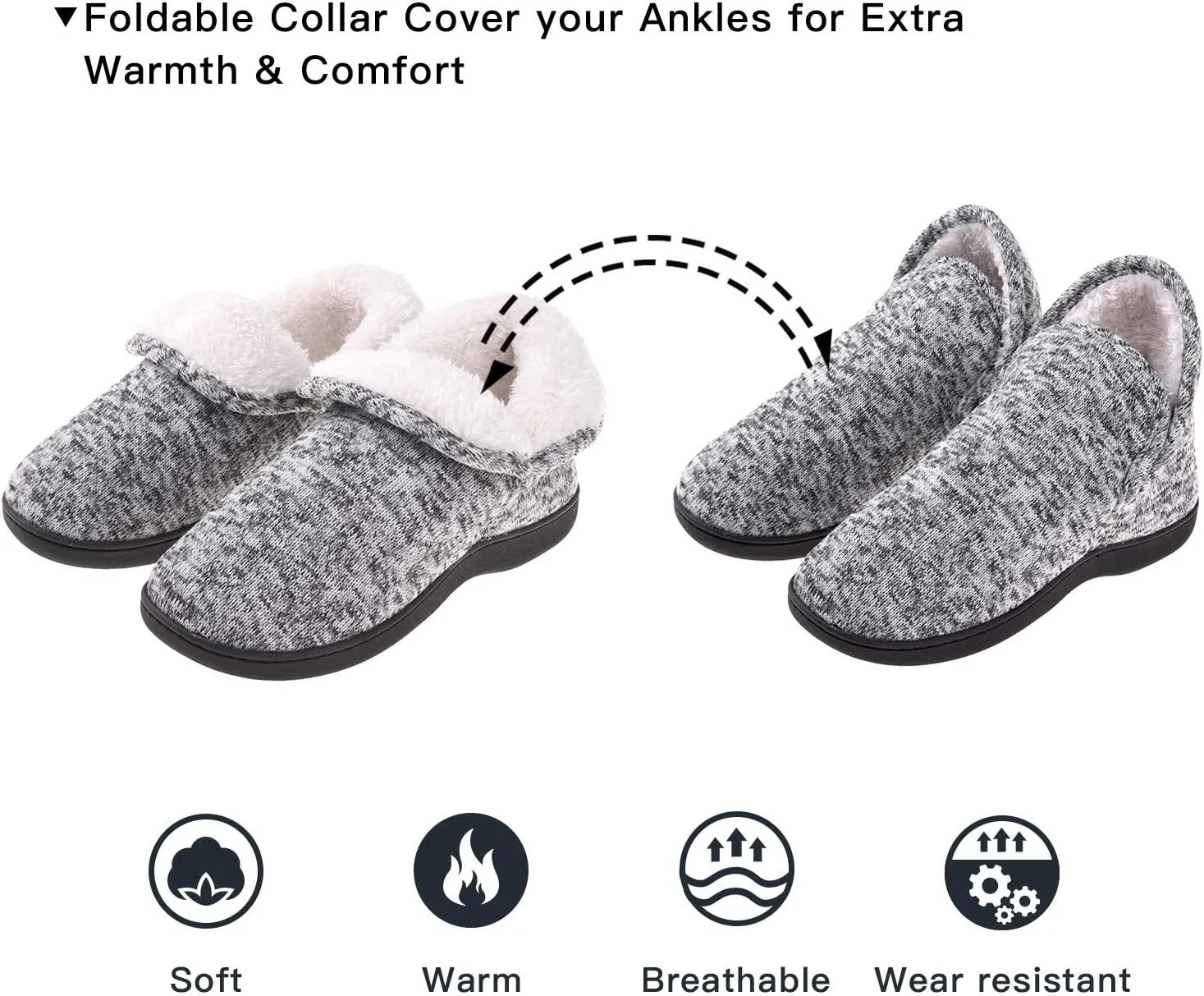 VONMAY Women's Slippers Boots Memory Foam Fuzzy Booties House Shoes Winter Warm Indoor Outdoor