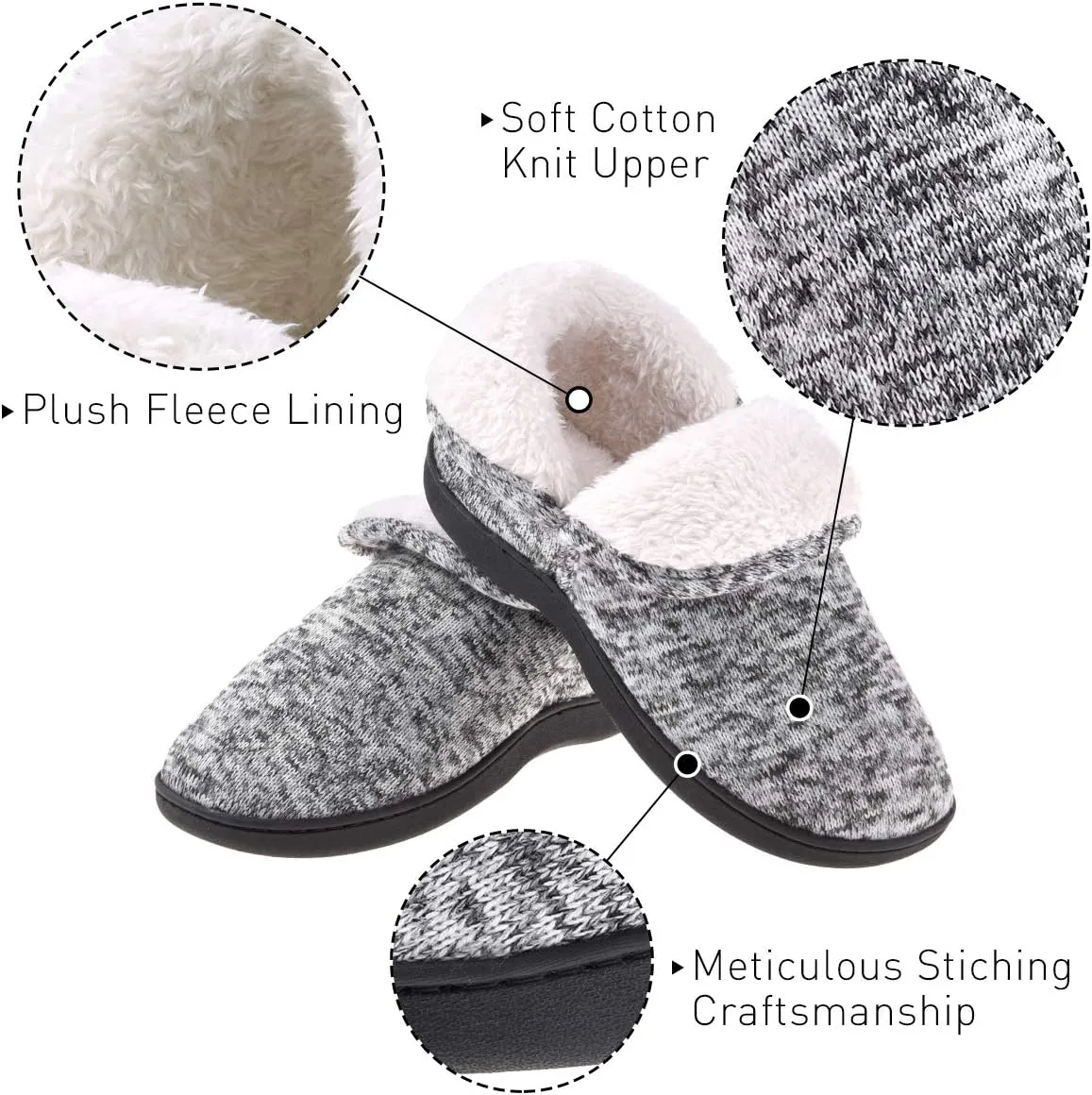 VONMAY Women's Slippers Boots Memory Foam Fuzzy Booties House Shoes Winter Warm Indoor Outdoor