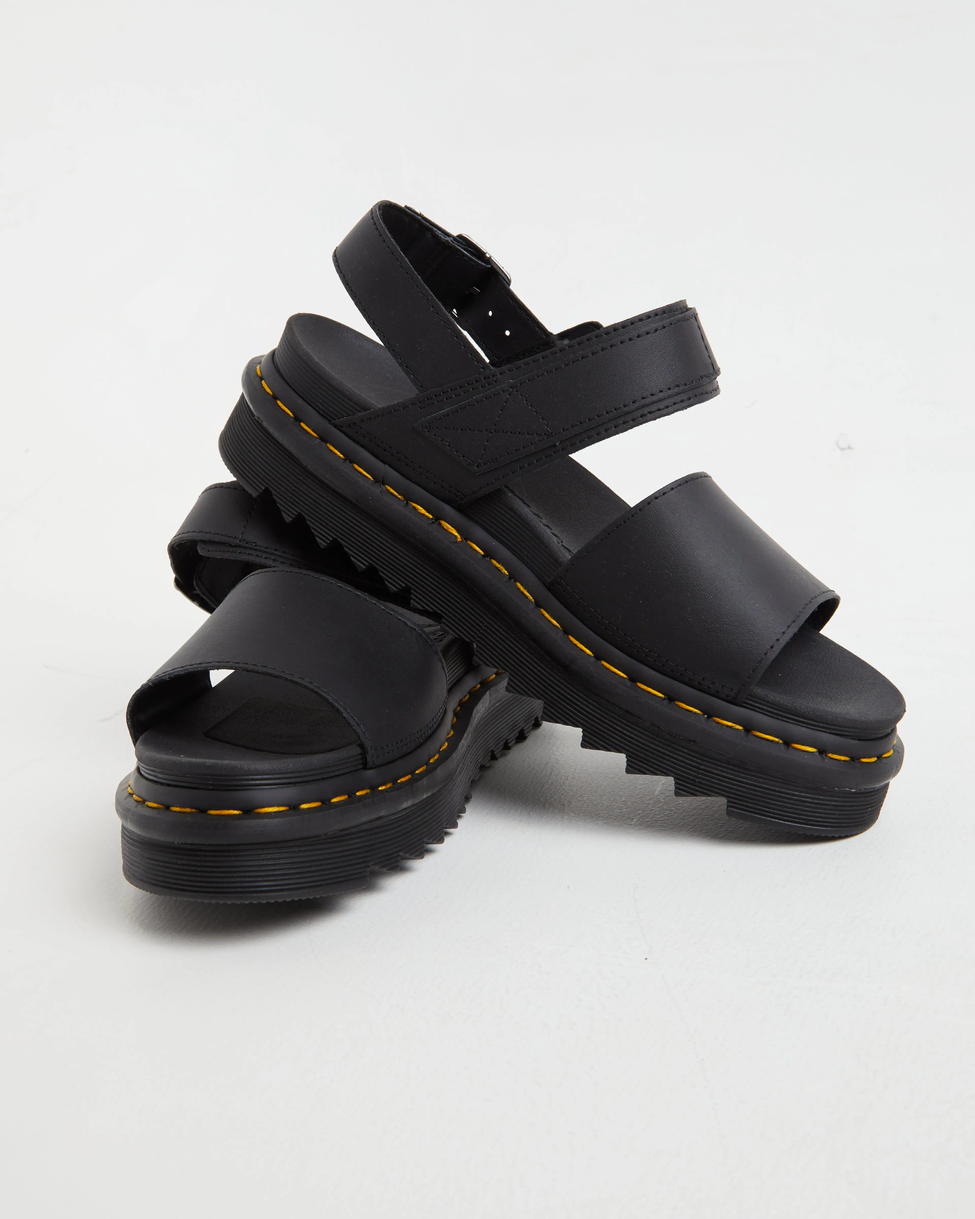 Voss Single Strap Sandals in Black
