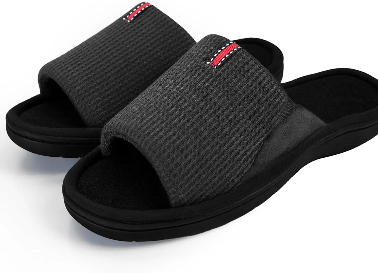 WALKFUN Lightweight House Slippers for Men Open Toe Soft Indoor Slip on Mens Slides Sandals with Memory Foam for Bedroom Patio£¬All Seasons