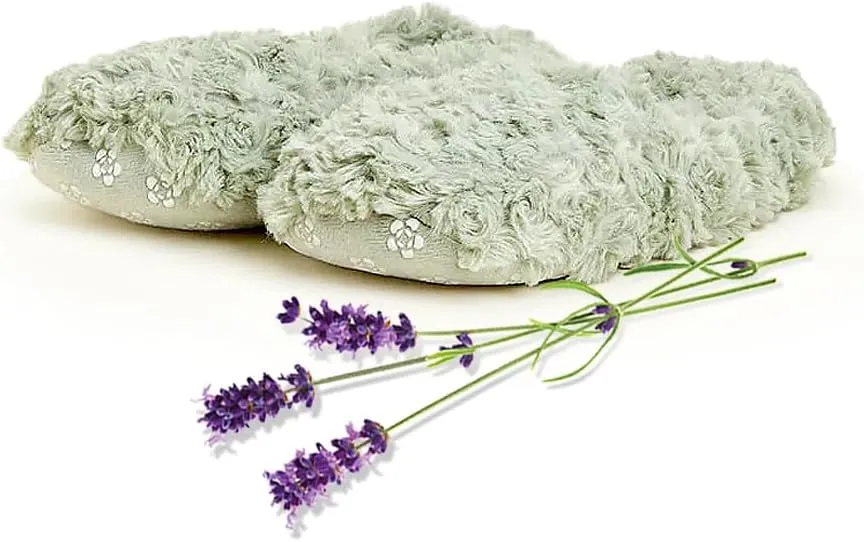 warmies Microwaveable House Slippers for Women - Plush, Soft & Fuzzy Indoor Slippers with Backs & Non-Slip Memory Foam Soles - Cozy Warm Ladies Slipper