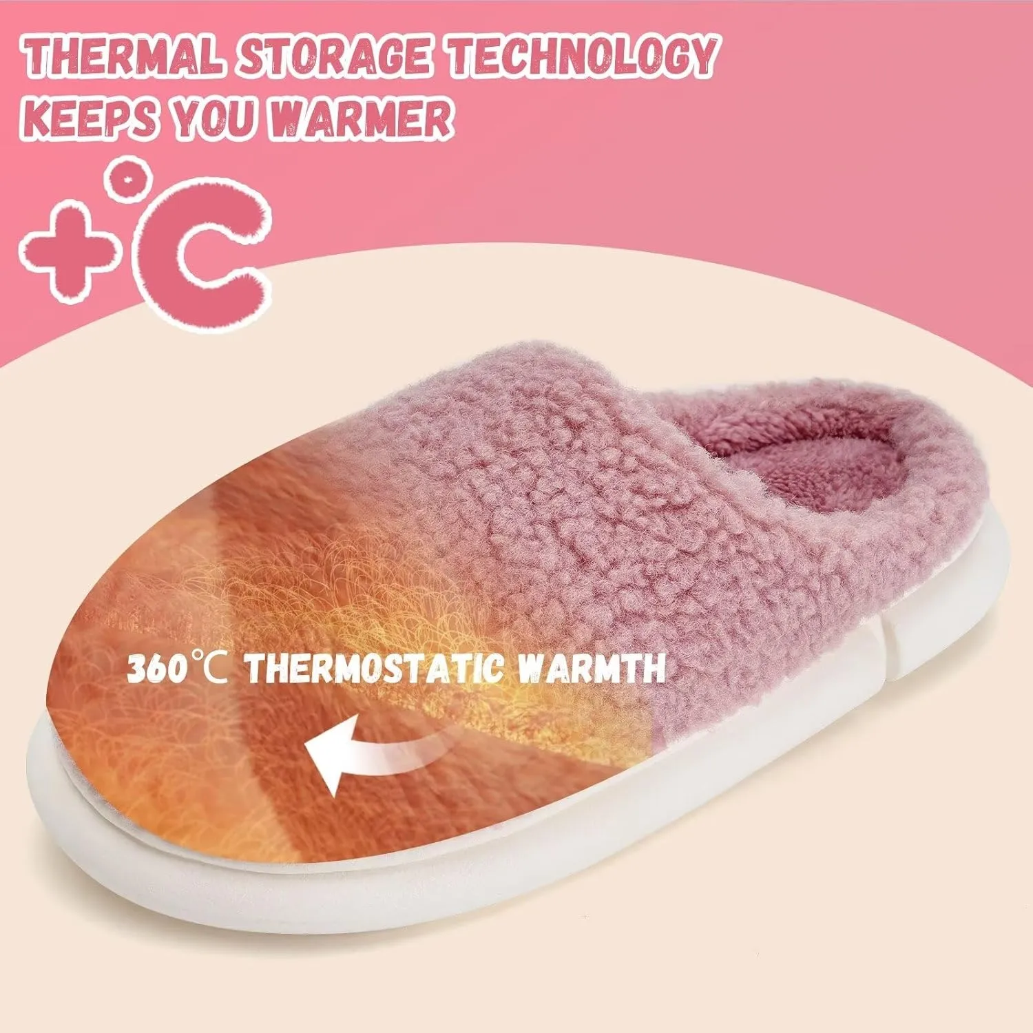 WateLves Women's Pillow Warm Memory Foam Slippers Comfortable Cute House Shoes Lightweight Fuzzy Christmas Slippers