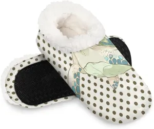 Watercolor Turtle Dots Slipper for Women and Men Non-Slip Fuzzy Slipper Socks Memory Foam Slippers Winter Warm Home Slippers Fur Lining