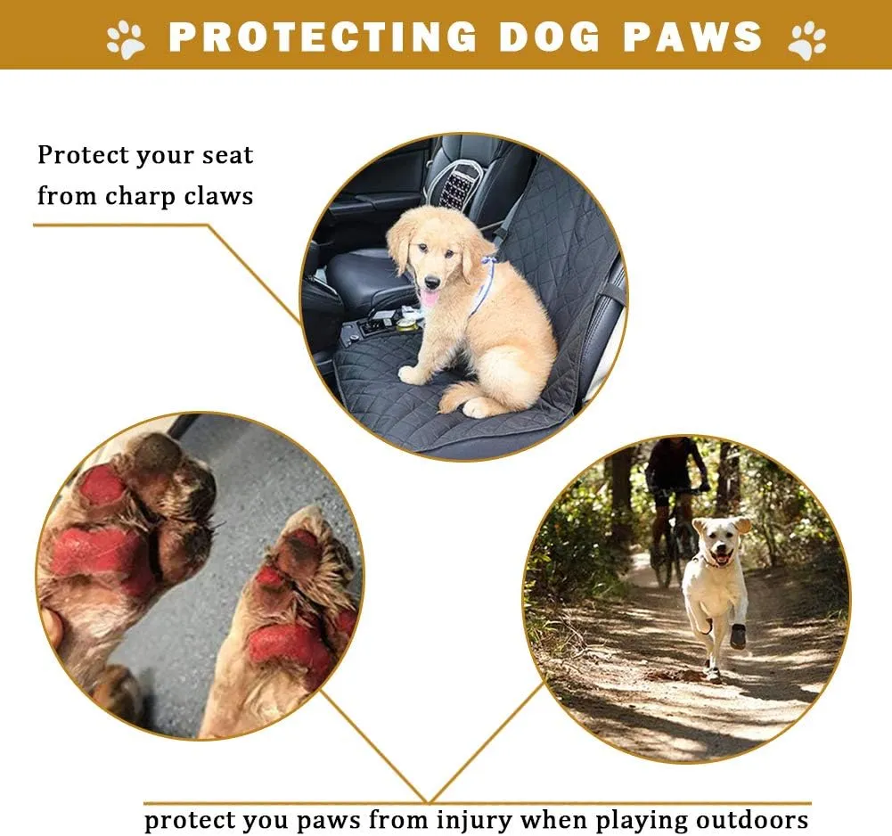 Waterproof Dog Boots, Dog Outdoor Shoes for Medium to Large Dogs with Two Reflective Fastening Straps and Rugged Anti-Slip Sole (2.56" x 1.97", Black 4PCS).