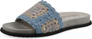 WHITE MOUNTAIN Women's Maxim Macrame Slide Sandal, Dusty Teal/Lavender/Mult/Fab, 6.5 M