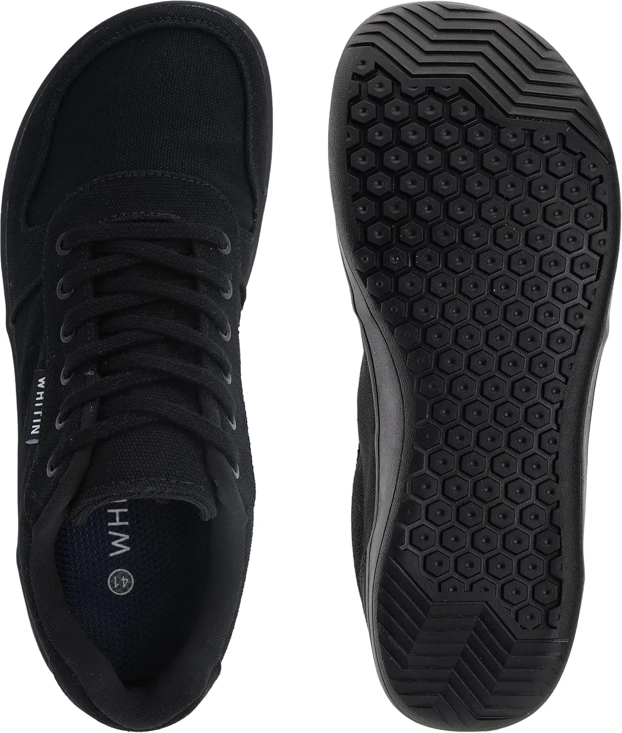 WHITIN Men's Wide Barefoot Shoes | Canvas Minimalist Sneakers | Zero Drop Sole