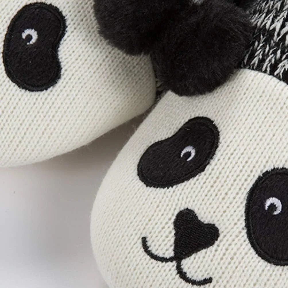 Winter Home Shoes Animal Slippers Cotton Slipper Fuzzy Slippers for Kids Non Slip Slippers Ladies Paw Slippers Adult Couple Slippers Panda Shoes Child Cotton Mop Bow Tie