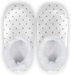 Winter House Slippers for Women/Men with Red Flower Background Element Cozy Fleece Slippers
